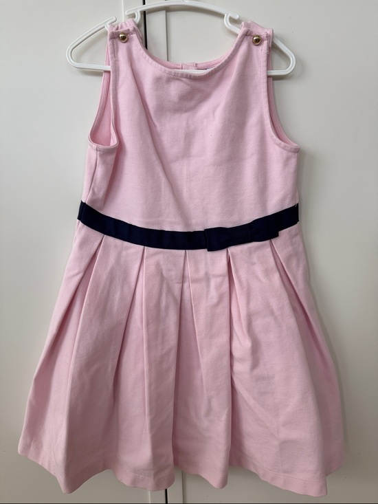 Janie and Jack Other - JANIE & JACK Girls' Pink Sleeveless Pleated Dress with Navy Waistband - SZ 6